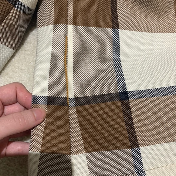 STAUD Plaid Blazer in Brown, Cream, and Black - Picture 14 of 14